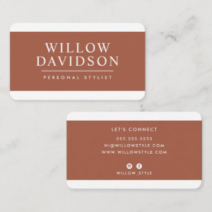 MODERN MINIMAL elegant plain brown terracotta clay Business Card