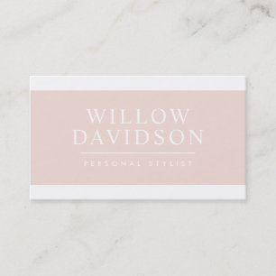MODERN MINIMAL elegant plain clean blush pink Business Card