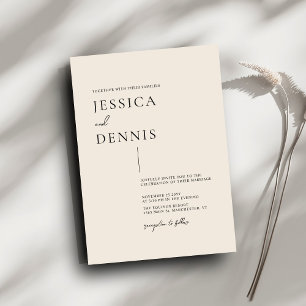 Modern Minimal Elegant Script Boho Wedding Invitation