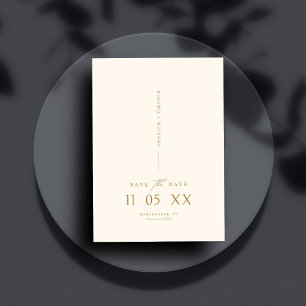 Modern Minimal Elegant Script Copper Save the Date Invitation