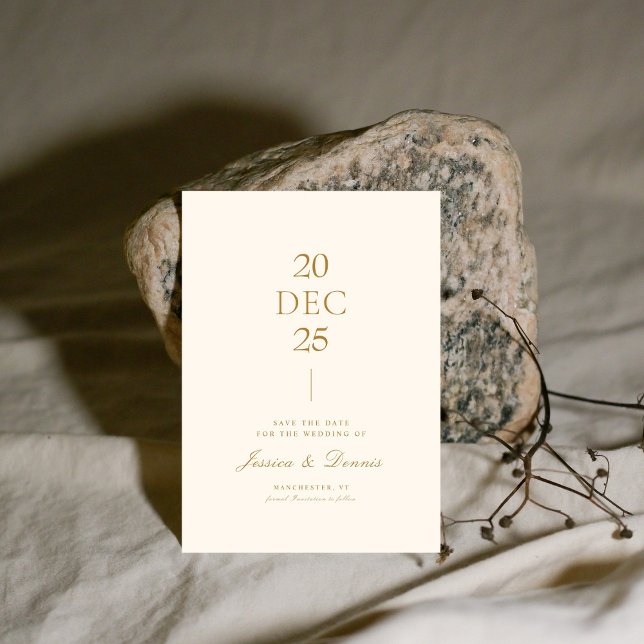 Modern Minimal Elegant Script Copper Save the Date Invitation (Creator Uploaded)