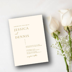 Modern Minimal Elegant Script Copper Wedding Invitation