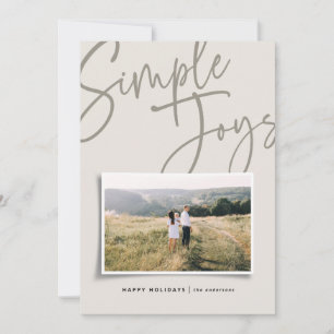 Modern, minimal elegant script holiday photo card