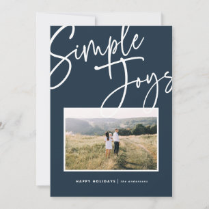 Modern, minimal elegant script holiday photo card