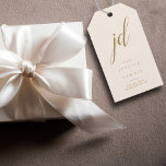 Modern Minimal Elegant Script Monogram Wedding Gift Tags<br><div class="desc">Modern Minimal Elegant Calligraphy Script Monogram Wedding Gift Tags Add a touch of elegance to your wedding favours with these stunning, modern, minimalist, and elegant calligraphy script monogram gift tags. Crafted in classic bridal heath, copper and gold, these tags are the perfect way to personalise your gifts and thank your...</div>