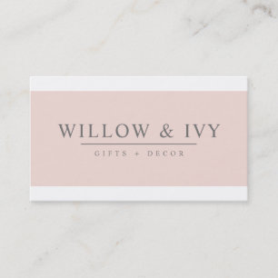 MODERN MINIMAL elegant strip simple blush pink Business Card