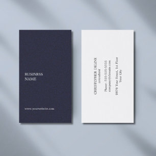 Modern Minimal Elegant Textured Blue Consultant Business Card