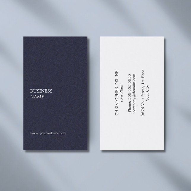 Modern Minimal Elegant Textured Blue Consultant Business Card (Creator Uploaded)
