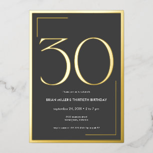 Modern Minimal Elegant Thirty Birthday