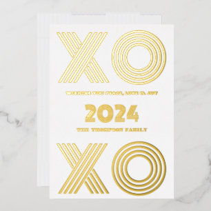 Modern minimal elegant XO XO Foil Holiday Card