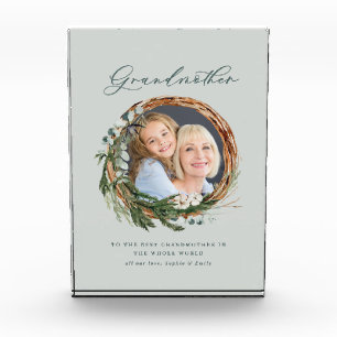 Modern minimal eucalyptus wreath photo grandmother block