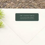 Modern & Minimal Family Name Green Return Address Return Address Label<br><div class="desc">A simple return address design, featuring your custom name in white lowercase typography, with your address or contact details below in classic capitals. The text is white against a green background. You can change the colour to a different one of your choice. These labels are perfect for enhancing your holiday...</div>