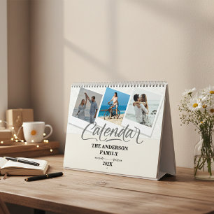 Modern Minimal Family Photo Collage Calendar 2026