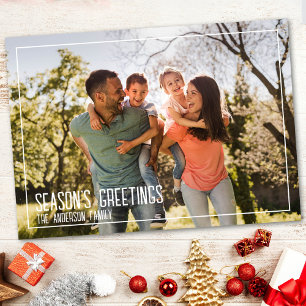 Modern, Minimal Family Photo Holiday Card