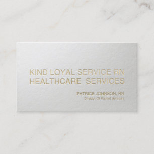 Modern Minimal Faux Gold Foil Custom Embossed Text Business Card