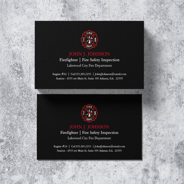 Modern Minimal Firefighter | Fire Inspector Business Card (Creator Uploaded)