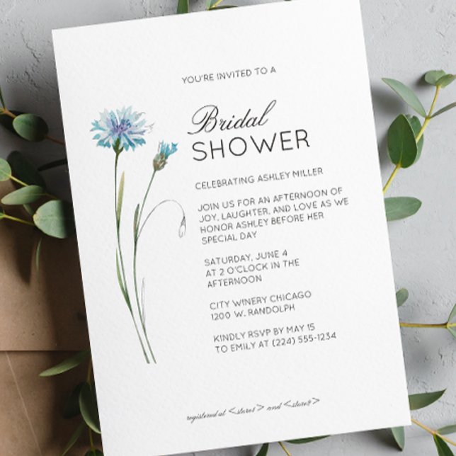 Modern Minimal Floral Detail Wedding Bridal Shower Invitation (Creator Uploaded)