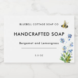 Modern Minimal Floral Soap Bar Product Label