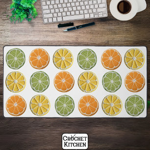 Modern Minimal Fresh Crochet Citrus Slices Desk Mat