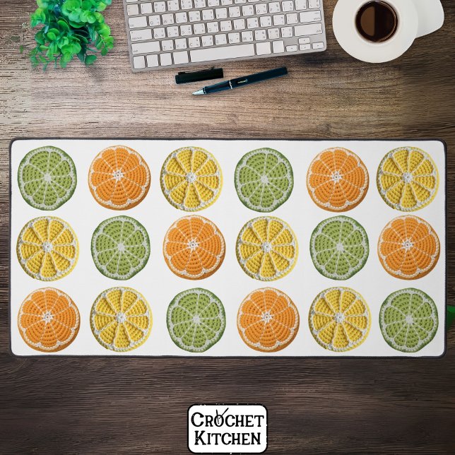 Modern Minimal Fresh Crochet Citrus Slices Desk Mat (Creator Uploaded)