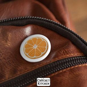 Modern Minimal Fresh Crochet Orange Slices Pattern 6 Cm Round Badge