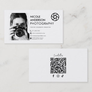  Modern Minimal Front Logo Photography Photo Business Card