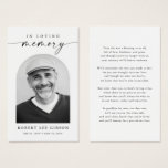 Modern Minimal Funeral Memorial Photo Prayer Card<br><div class="desc">Celebrate and remember the life of your loved one with our Simple Photo Sympathy Funeral Memorial Prayer Card. This custom card allows you to personalise it with your own special touch, creating a heartfelt tribute. Designed for both Catholic and Christian funeral services, our card features a clean and simple design...</div>
