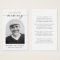 Modern Minimal Funeral Memorial Photo Prayer Card