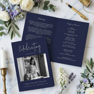 Modern Minimal Funeral Obituary Order of Service Program