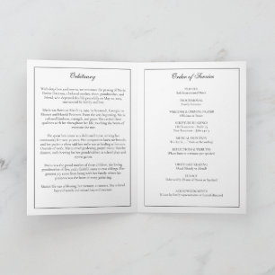 Modern Minimal Funeral Obituary Order of Service Program