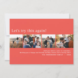 Modern minimal funny multi photo christmas announcement