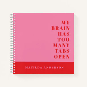 Modern minimal funny red, pink typography journal