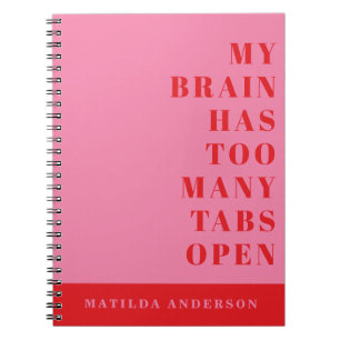 Modern minimal funny red, pink typography journal