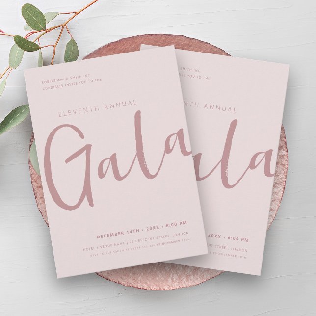 Modern Minimal GALA Company Business Blush Pink Invitation (Modern Minimal GALA Company Business Blush Pink Invitation)
