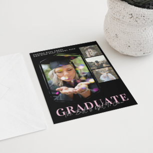 Modern Minimal Geometric Graduation 4 Photo Announcement