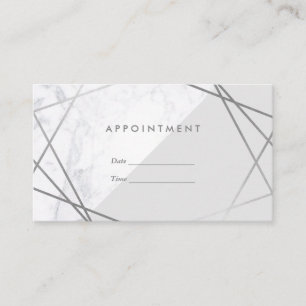 Modern Minimal Geometric Marble & Grey Appointment Business Card