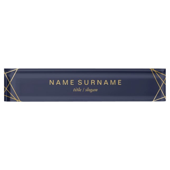 Modern Minimal Geometric Pattern Office & School Nameplate (Front)