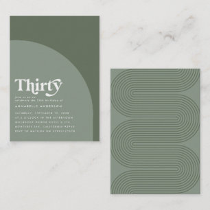 Modern minimal geometric sage green birthday card