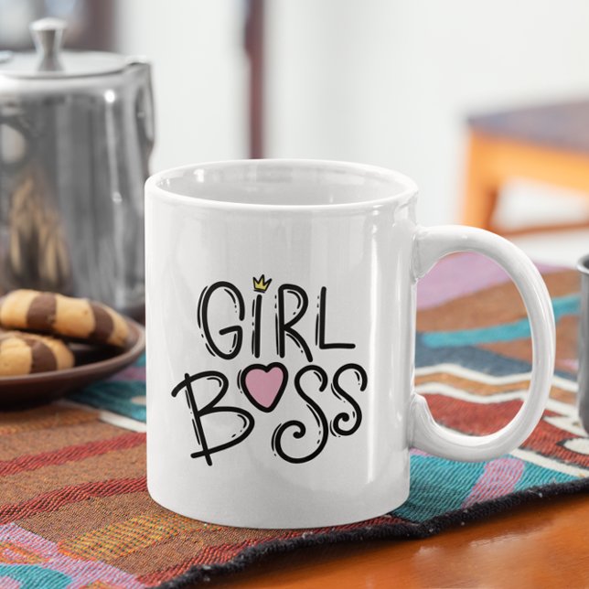 Modern Minimal GIRL BOSS | Retro Typography Coffee Mug (Creator Uploaded)