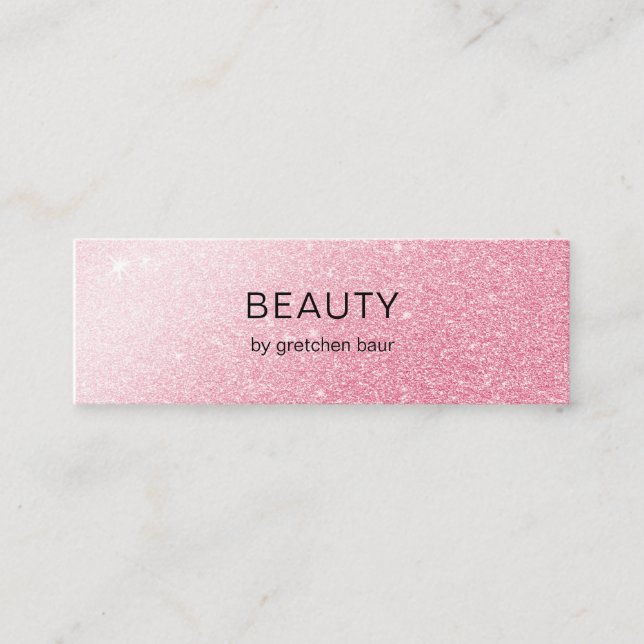 Modern Minimal Glitter  Mini Business Card (Front)