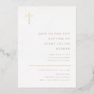 Modern Minimal Gold Cross Baptism