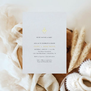 Modern Minimal Gold Pacifier Neutral Baby Shower