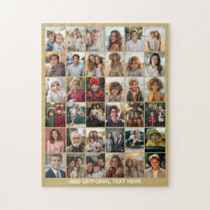 Modern Minimal Gold Party Pictures - 36 Photo Jigsaw Puzzle