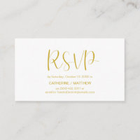 Modern Minimal, Gold Script, RSVP respond