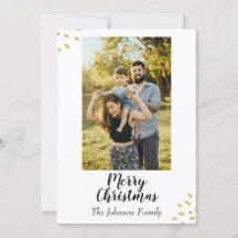 Modern Minimal Golden Holiday Photo Card
