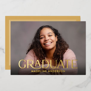 Modern Minimal Graduation Photo Gold