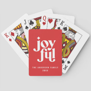 Modern minimal graphic Christmas typography fun Playing Cards