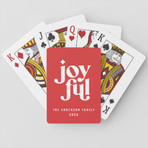 Modern minimal graphic Christmas typography fun Playing Cards