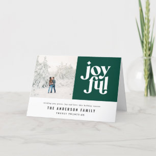 Modern minimal graphic Christmas typography photo Holiday Card