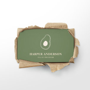 Modern Minimal Green Avocado Professional Business Card